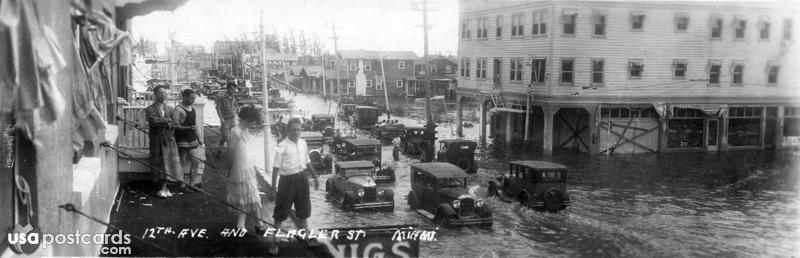Pictures of Miami, Florida: Hurricane of September 1926: Flagler St and 12th Avenue