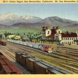 Union Depot. Mt. San Bernardino in the Distance