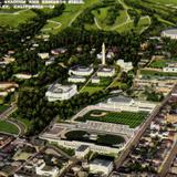 Air View of University of California showing Memorial Stadium and Edwards Field