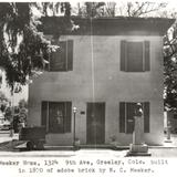 Meeker Home, 1324 9th Ave. Built in 1870 of adobe brick by N. C. Meeker
