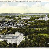 Panoramic View of Washington, East from Monument