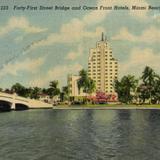 Forty-First Street Bridge and Ocean Front Hotels