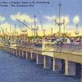 Fishing Off the Pier, a Popular Sport at St. Petersburg