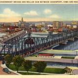 The Government Bridge and Roller Dam Between Davenport