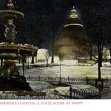 Brewer´s Fountain & State House at Night