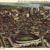 Air View of Briggs Stadium and Skyline of Detroit