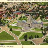 Aeroplane View Showing Minnesota State Capitol, State Office Building and Art Institute