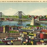 General View of Delawera River Bridge Connecting Philadelphia and Camden