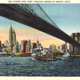 Lower New York Through Brooklyn Bridge