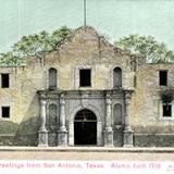 Greetings from San Antonio, Texas. The Alamo, built 1718