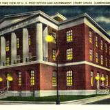 Night-Time View of U. S. Post Office and Government Court House