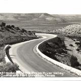 U.S. 290, descending into the Pecos River Valley