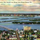 Causeway, Bay Island and Miami, from Miami Beach