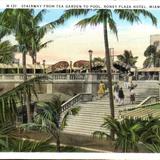 Stairway from Tea Garden to Pool, Roney Plaza Hotel