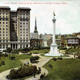 Union Square showing Naval Monument and San Francis Hotel