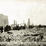 Fleeing from the city after the earthquake and fire of 1906