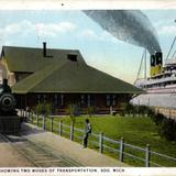 Union Depot, showing two modes of transportation