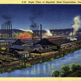 Night view of Republic Steel Corporation