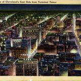 Night scene of Cleveland´s East Side, from Terminal Tower