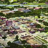 Aerial view of Iowa City and State University