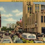 Busy Crowds on Wilshire Boulevard