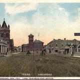 State Line, Texarkana, Ark.-Tex. View Towards Post Office