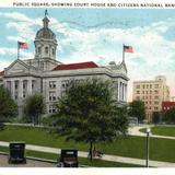 Public Square showing Court House and Citizens National Bank