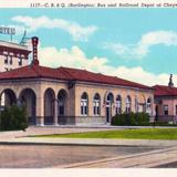 C. B. & Q. (Burlington) Bus and Railroad Depot