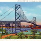 Ambassador Bridge, linking Windsor, Canada to Detroit, U.S.A.