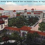 Bird´s-eye view showing Alcazar, Ponce de Leon and Cordova Hotels